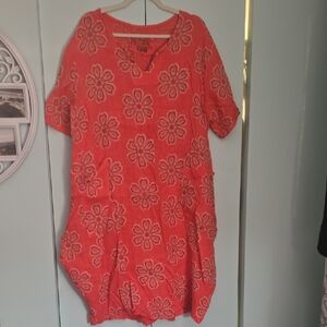 Coral Floral Dress